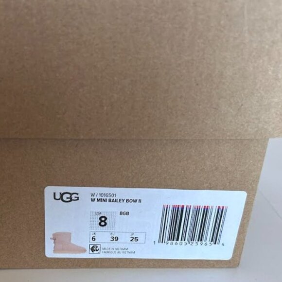UGG Women's Mini Bailey Bow II Beige Blush Light Pink 8 - Picture 15 of 15